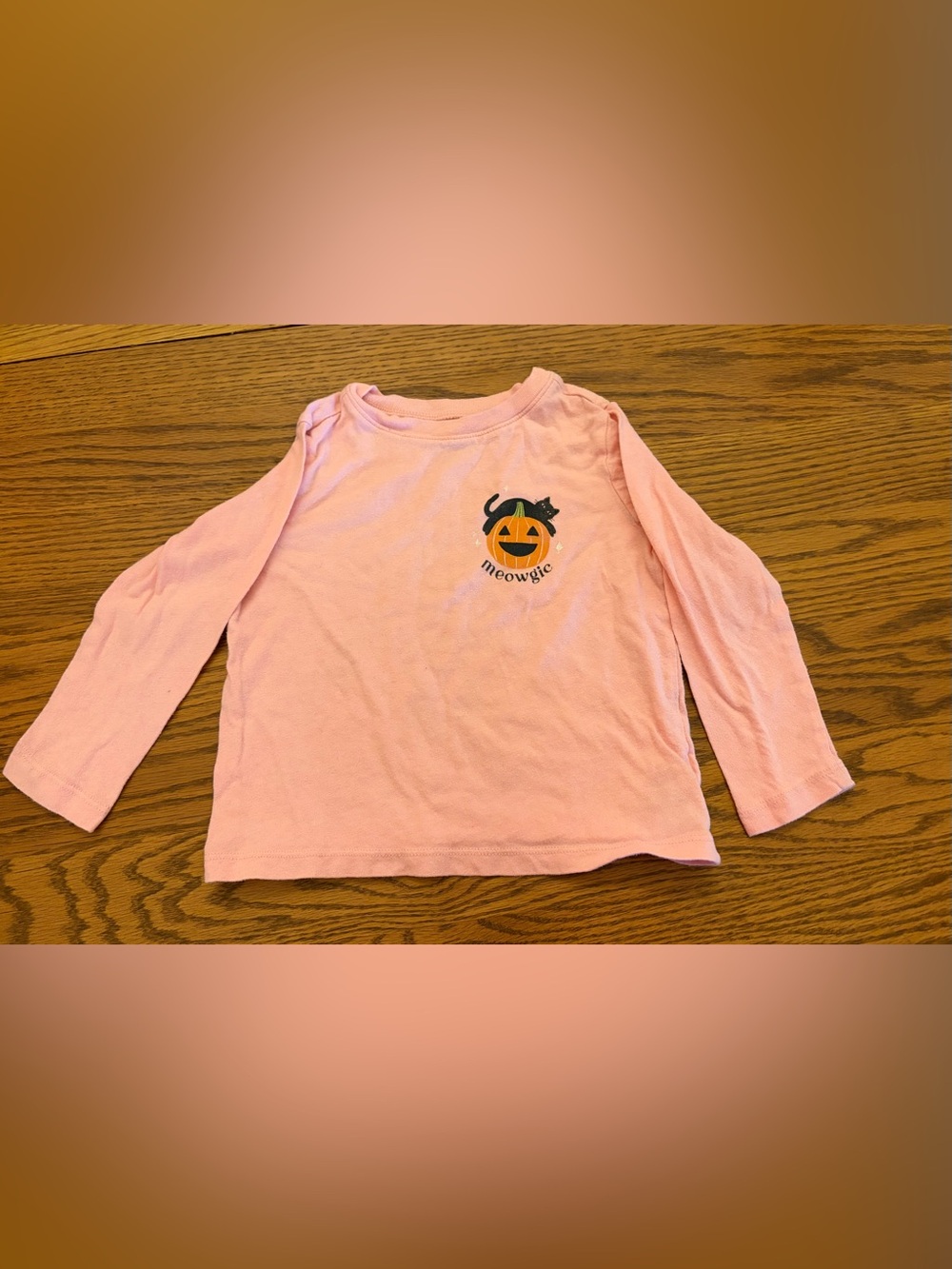 Old Navy Long-Sleeve Pink Kids' Top with Pumpkin Graphic